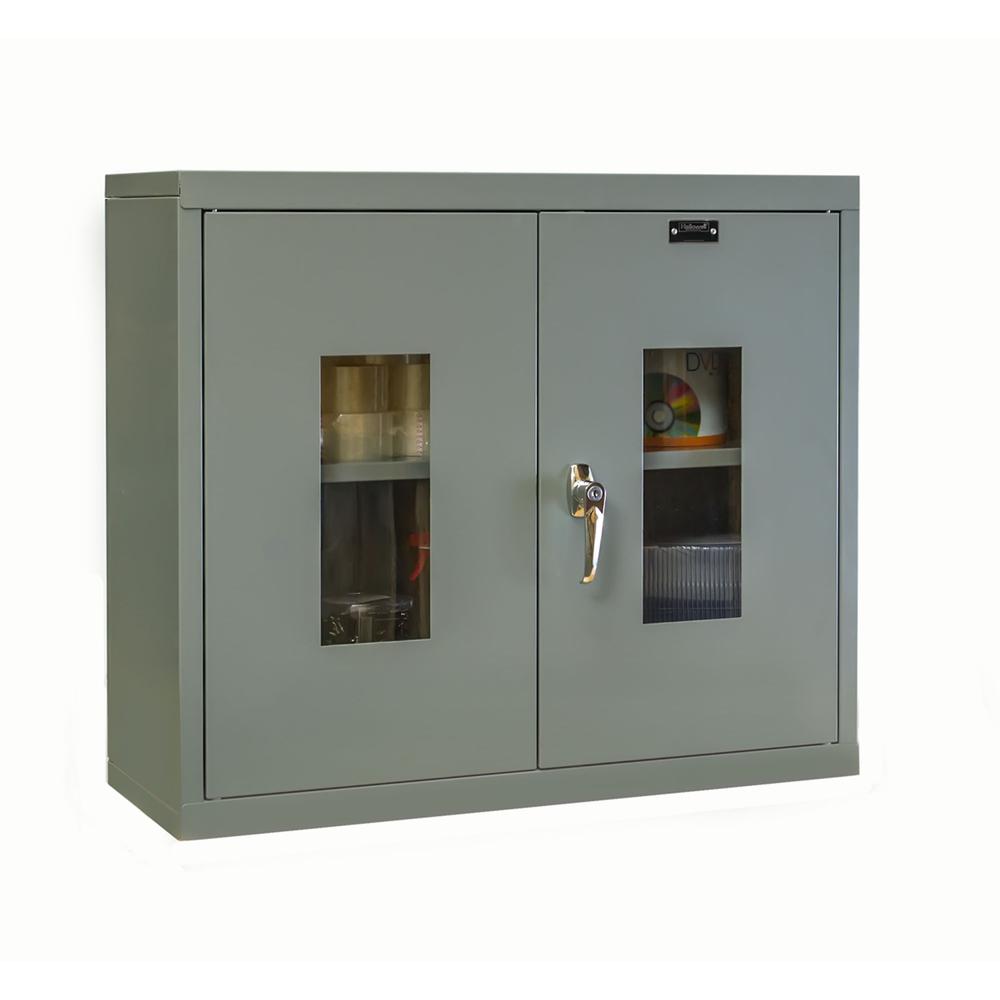 400 Series Wallmount SV Storage Cabinet, 30"W x 12"D x 26"H, 725 Dark Gray, Single Tier, Double Safety-View Door, 1-Wide, Knock-down. Picture 2