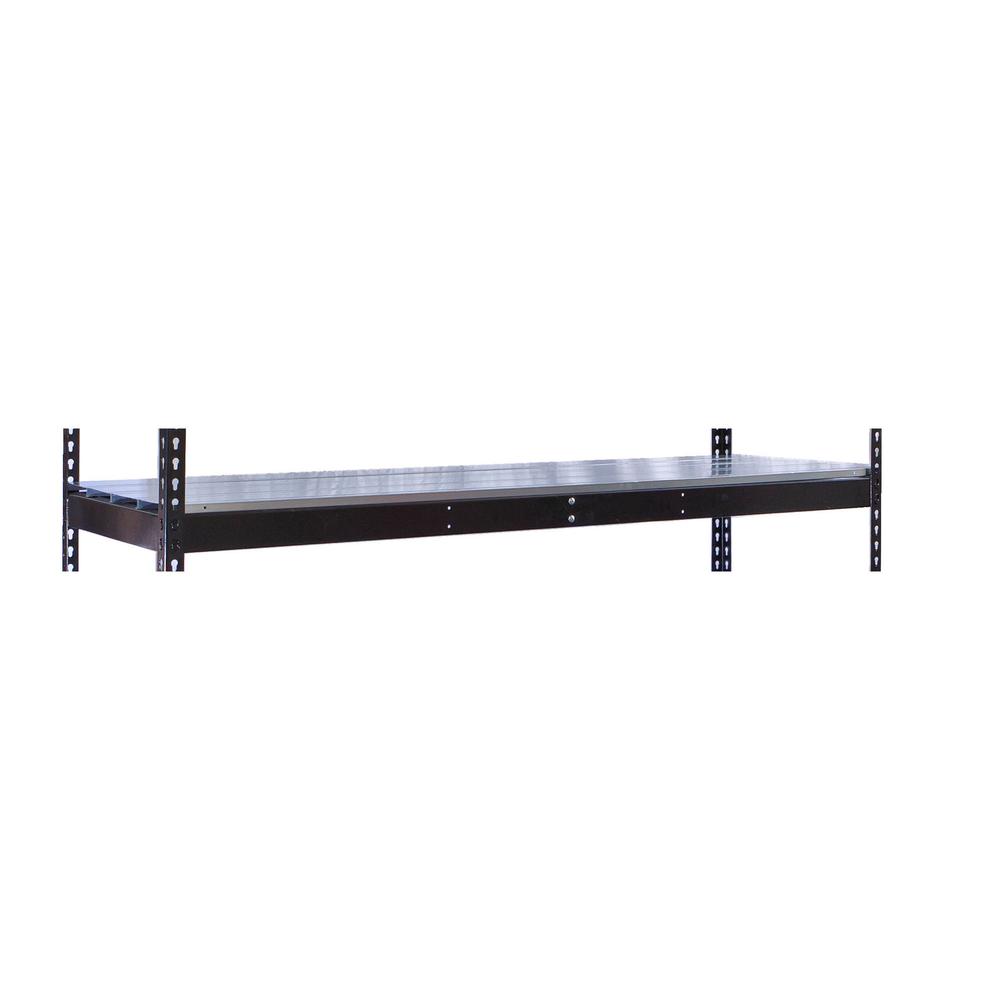 Rivetwell, Double Rivet Boltless Shelving with Center Support 48"W x 48"D 708 Midnight Ebony 1 Level  Includes EZ Deck Decking. Picture 1