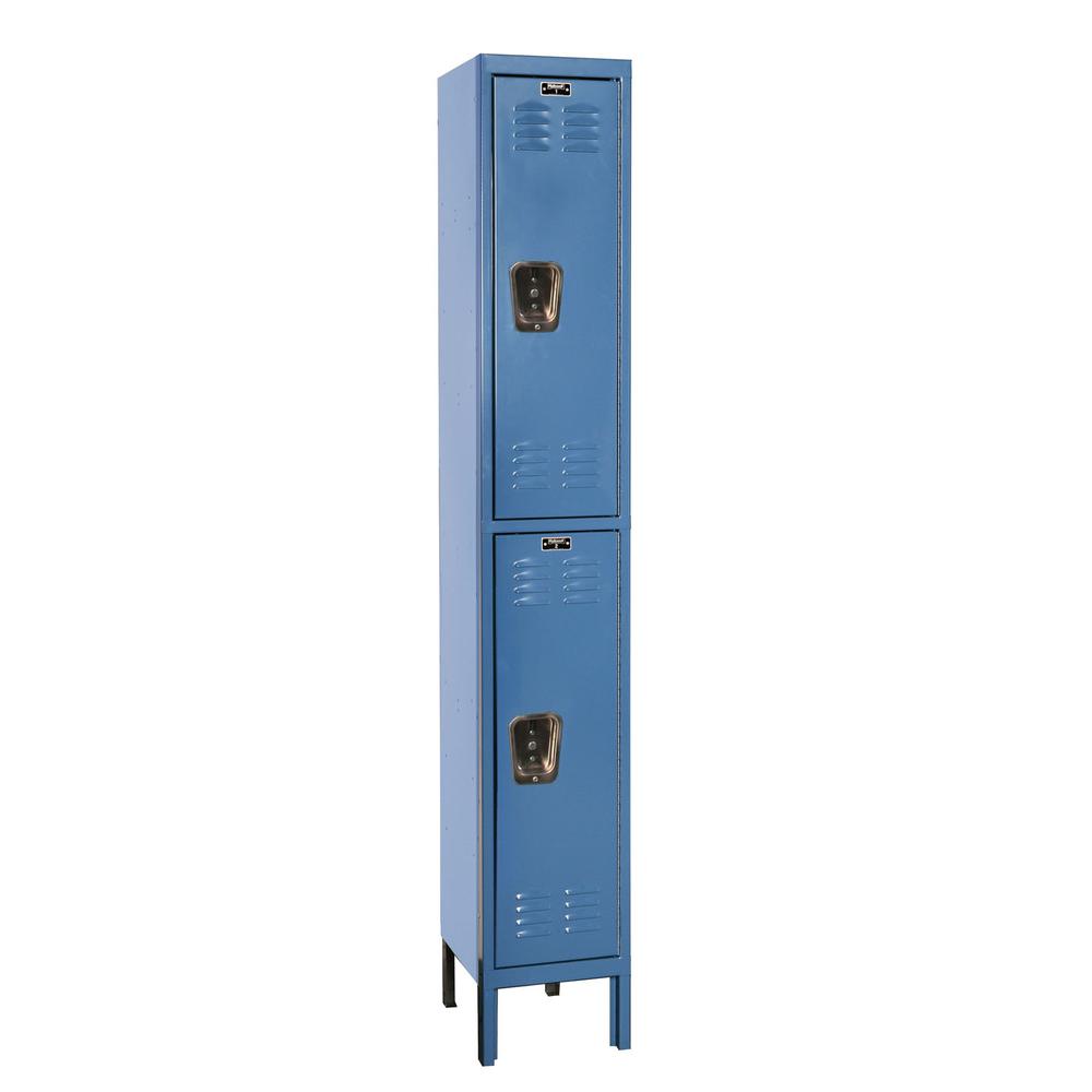 Hallowell Premium Locker, 707 Marine Blue, Double Tier, 1-Wide, Assembled. Picture 1