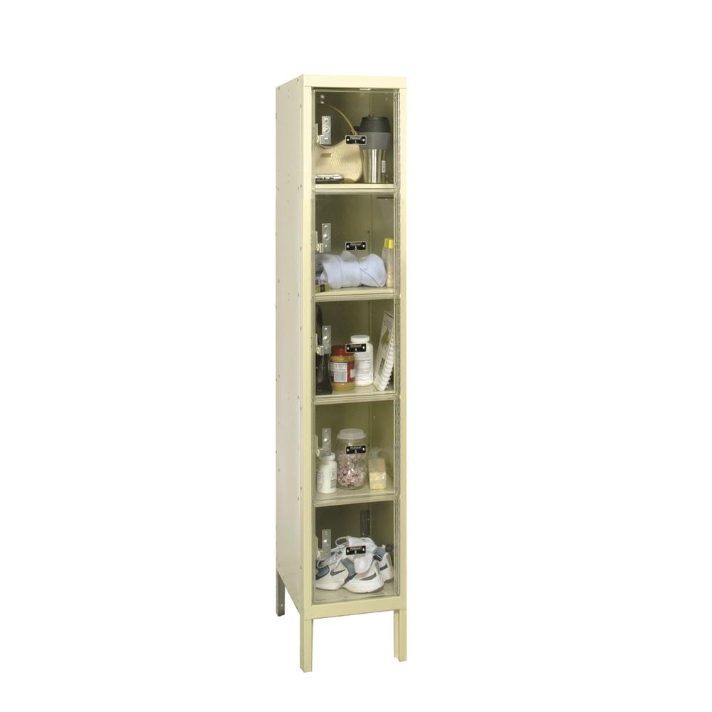 Hallowell Safety-View Plus Locker, 729 Tan, 5-Tier, 1-Wide, Assembled. Picture 1