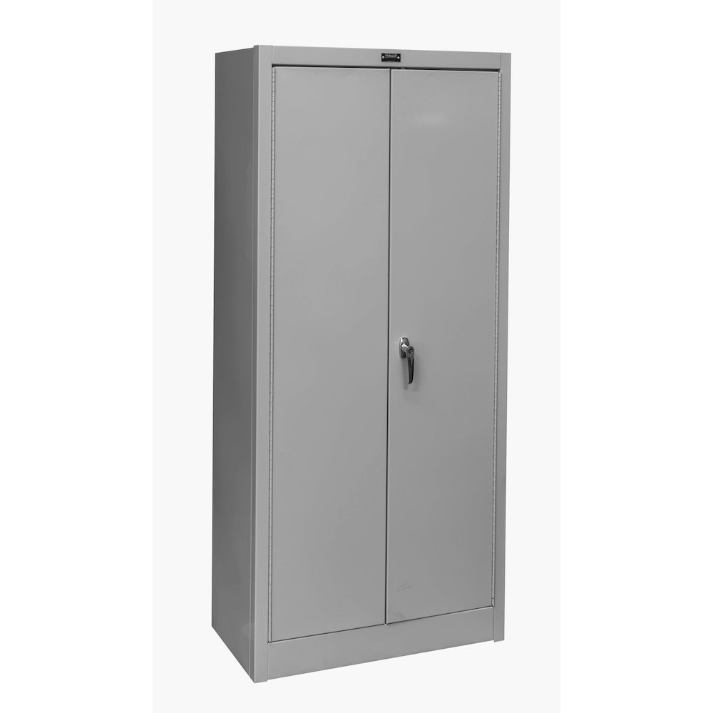 600 Series Slimline Storage Cabinet, 30"W x 15"D x 66"H, 711 Light Gray, Single Tier, Double Solid Door, 1-Wide, Assembled. Picture 1