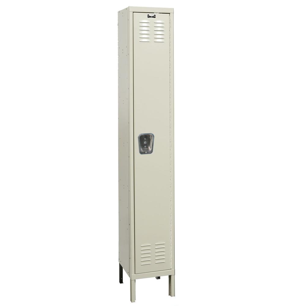 Hallowell Premium Locker, 729 Tan, Single Tier, 1-Wide, Knock-Down. Picture 1