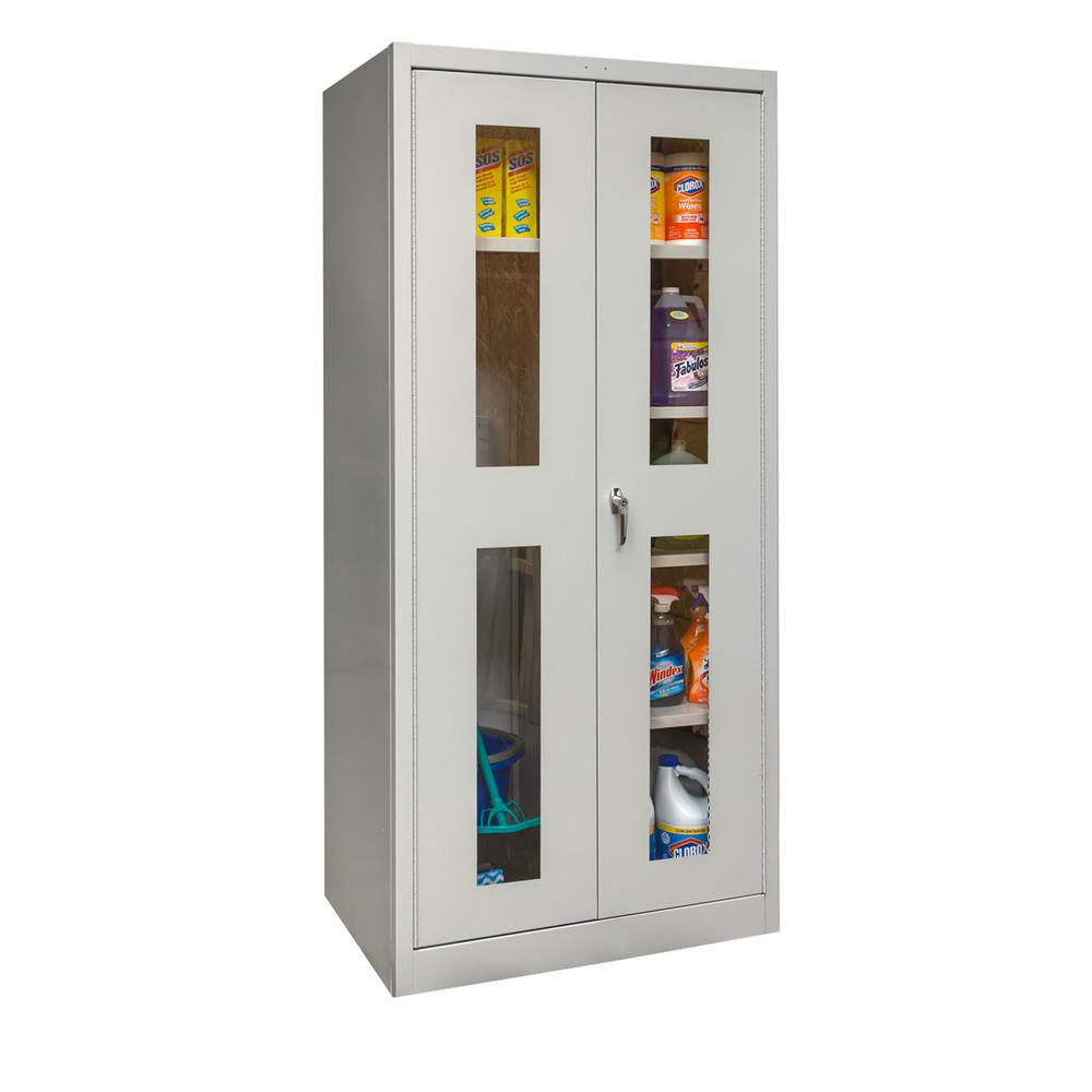 800 Series Stationary Combination Cabinet, 48"W  x 24"D x 78"H, 711 Light Gray - Antimicrobial, Single Tier, Double Safety-View Door, 1-Wide, Assembled. Picture 2