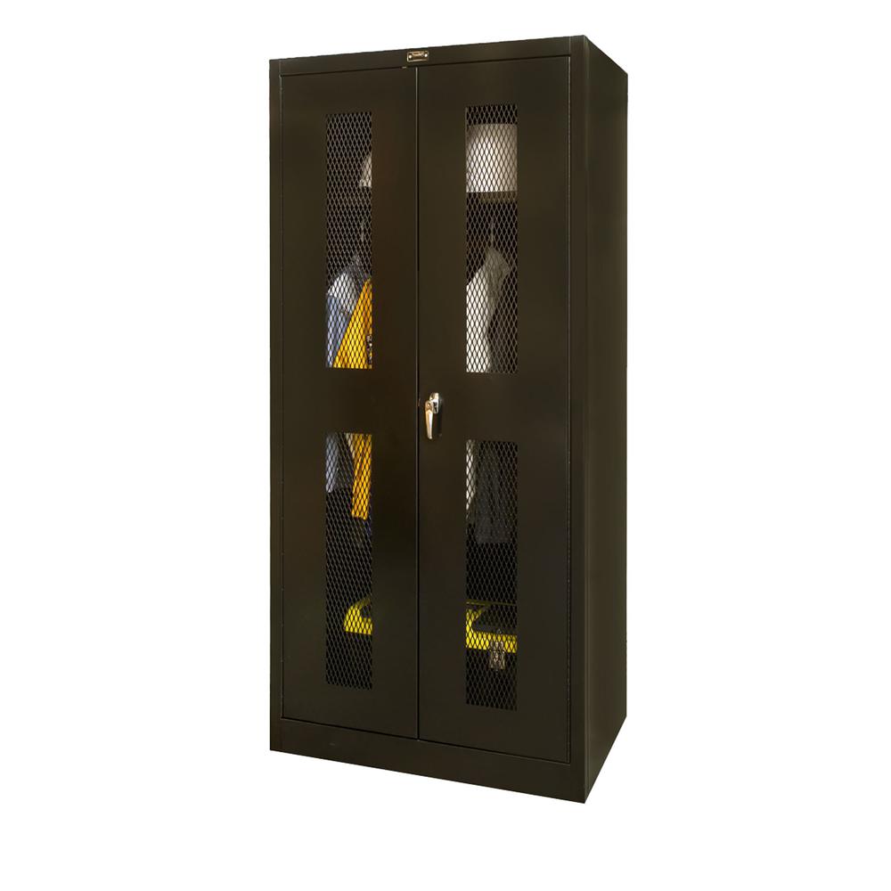 800 Series Stationary Wardrobe Cabinet, 36"W  x 18"D x 78"H, 708 Midnight Ebony, Single Tier, Double Ventilated Door, 1-Wide, Knock-down. Picture 3