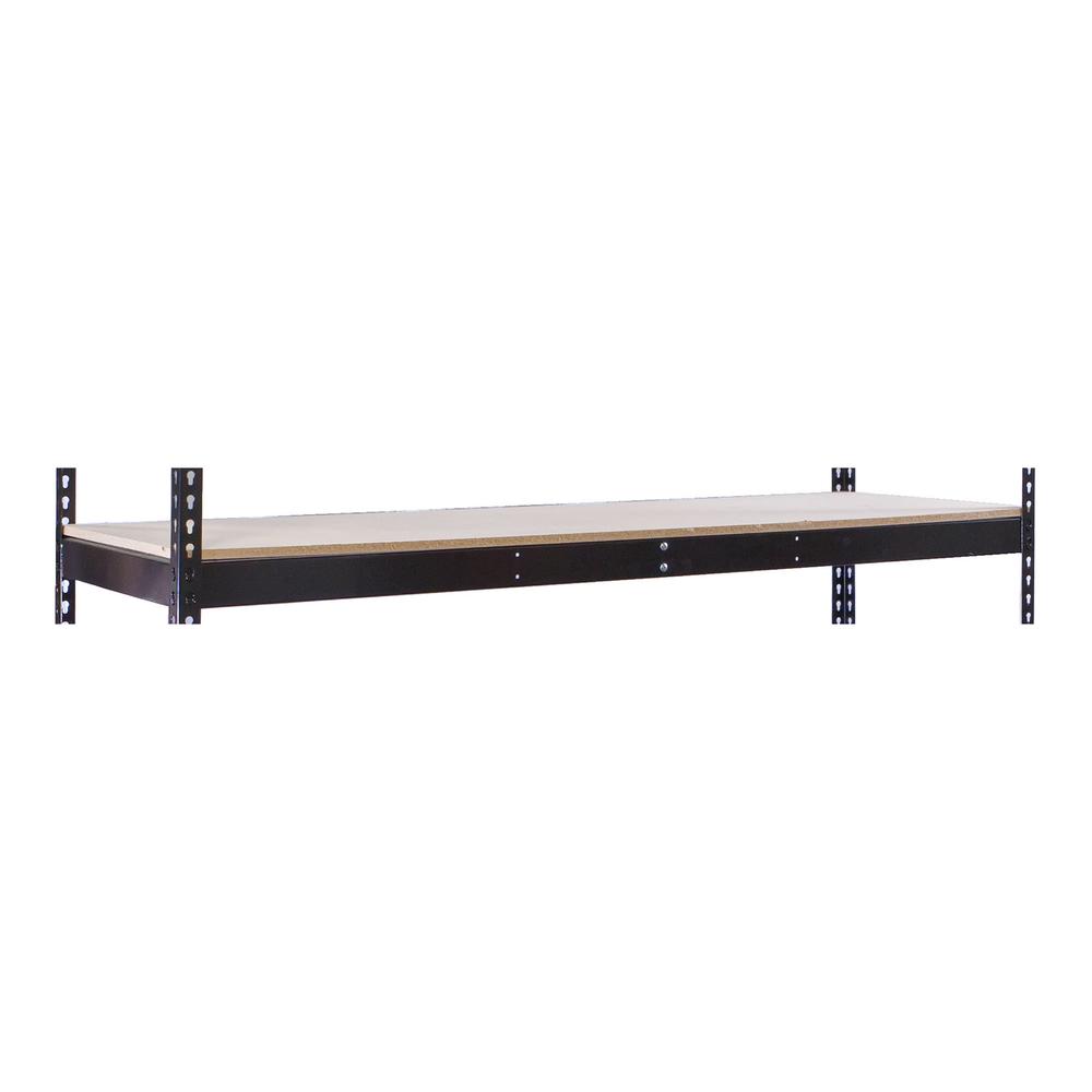 Rivetwell, Double Rivet Boltless Shelving with Center Support 60"W x 36"D 708 Midnight Ebony 1 Level  Includes Particle Board Decking. Picture 1