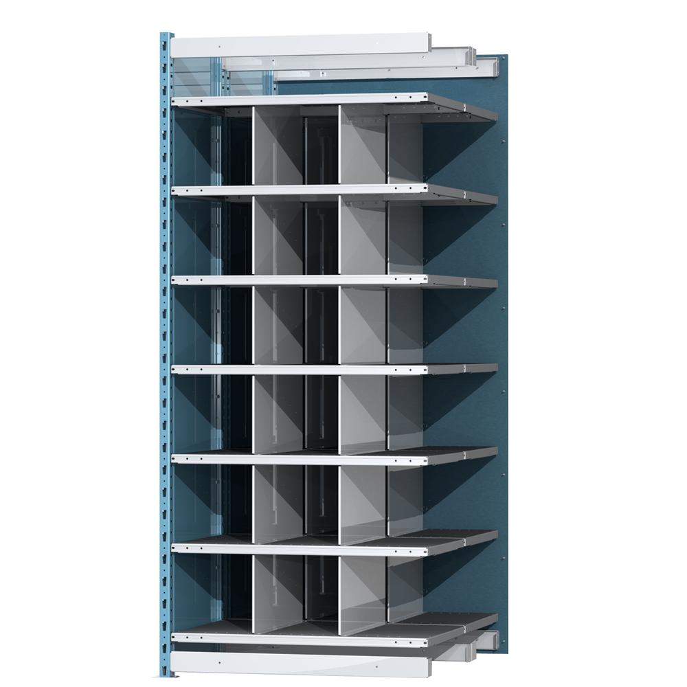 Hallowell Deep Bin Shelving 707 Marine Blue Posts Sides. Picture 1