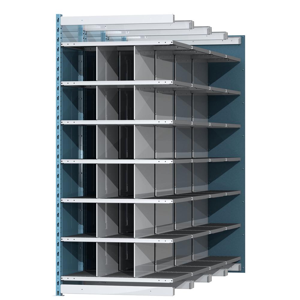 Hallowell Deep Bin Shelving 707 Marine Blue Posts Sides. Picture 1