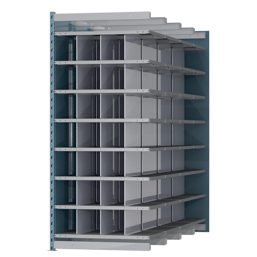 Hallowell Deep Bin Shelving 707 Marine Blue Posts Sides. Picture 1
