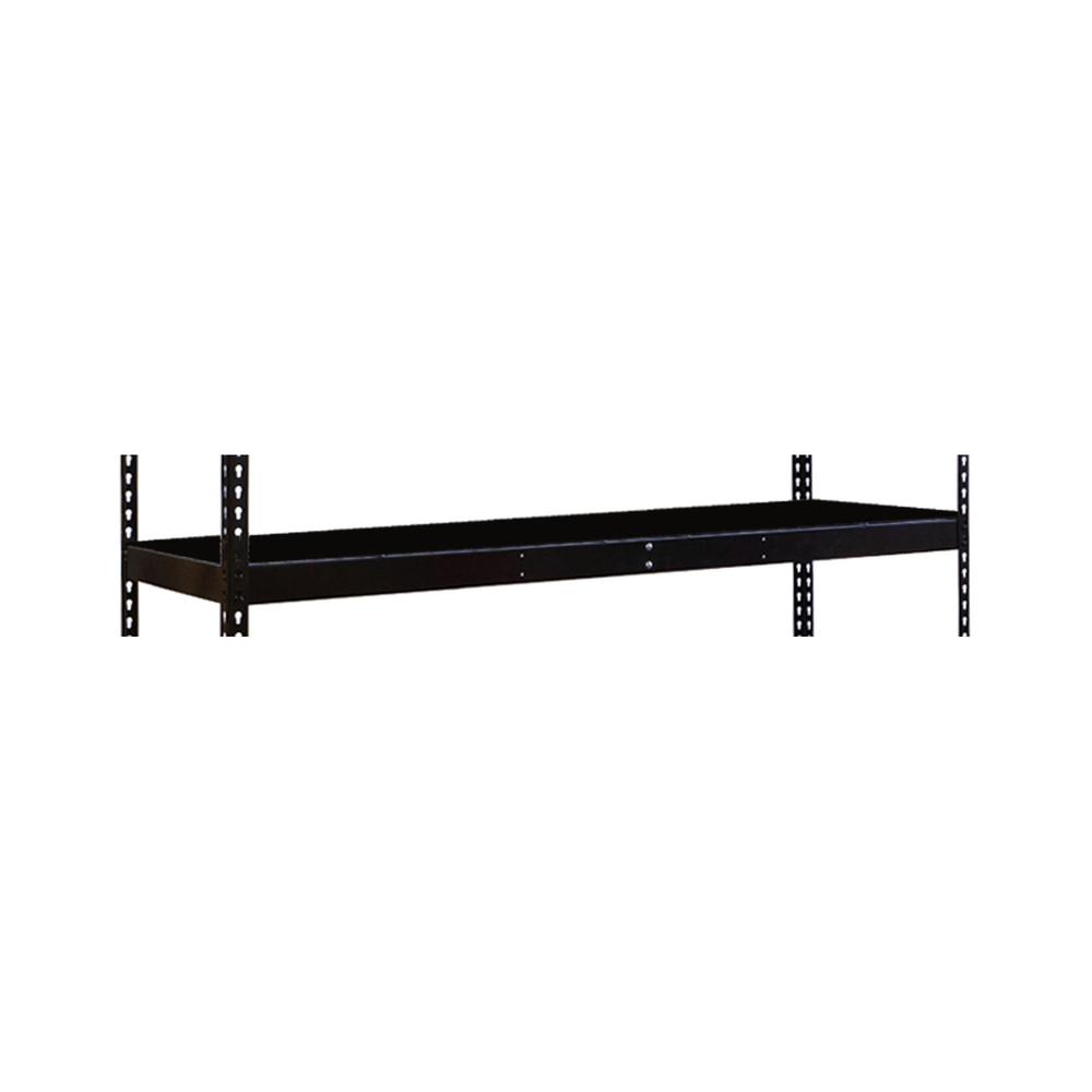 Rivetwell, Double Rivet Boltless Shelving with Center Support 48"W x 18"D 708 Midnight Ebony 1 Level  Decking Not Included. Picture 1