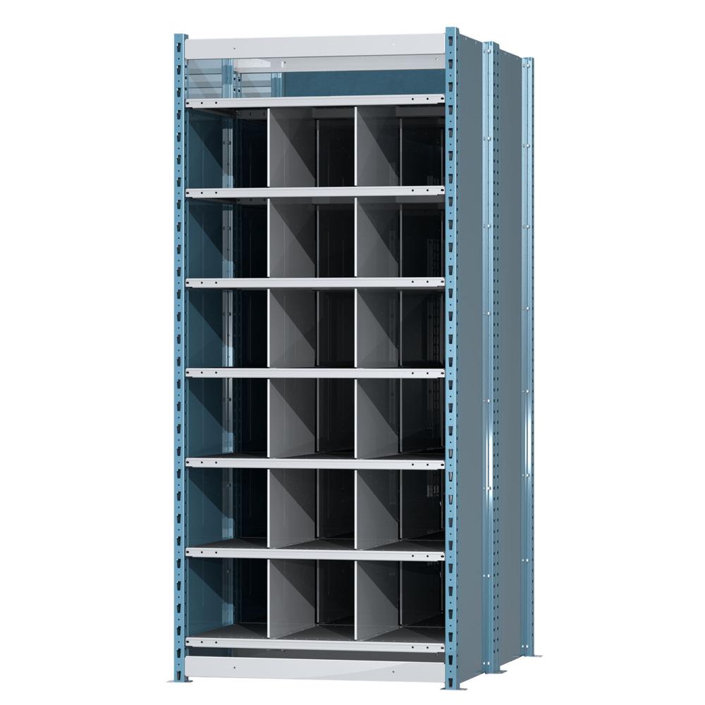 Hallowell Deep Bin Shelving 707 Marine Blue Posts Sides. Picture 2