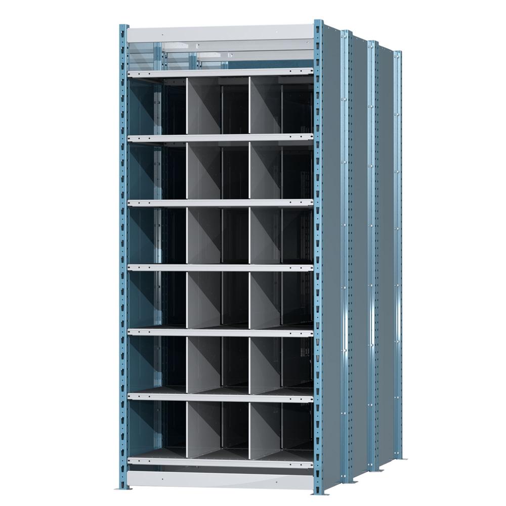 Hallowell Deep Bin Shelving 707 Marine Blue Posts Sides. Picture 2