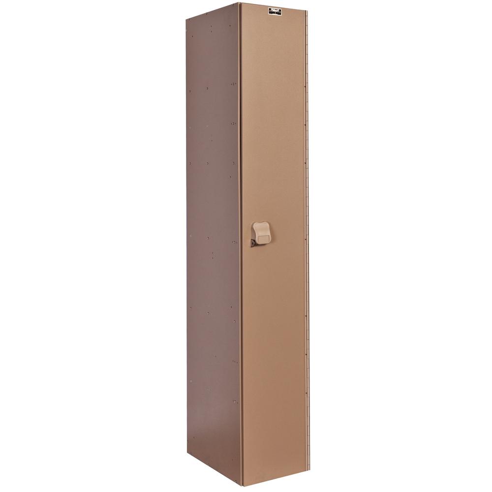AquaMax Plastic Locker, Taupe Body and Door, Single Tier, 1-Wide, Assembled. Picture 1