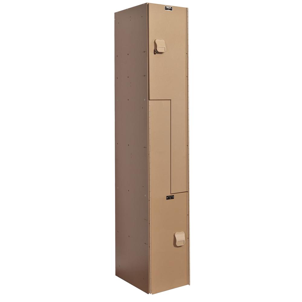 AquaMax Plastic Locker, Taupe Body and Doors, Z-Tier, 1-Wide, Assembled. Picture 1