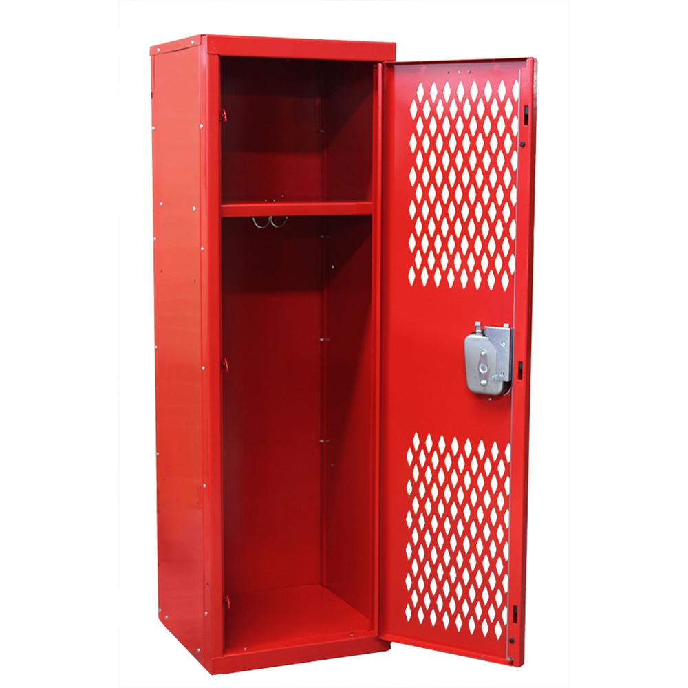 Hallowell Home Team Locker, 721 Relay Red (red), Single Tier, 1-Wide, Knock-Down. Picture 1