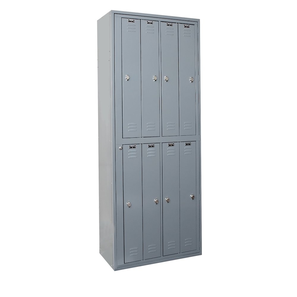 Hallowell Uniform Exchange Locker, 725 Dark Gray, 8-Person, 1-Wide, Assembled. Picture 1