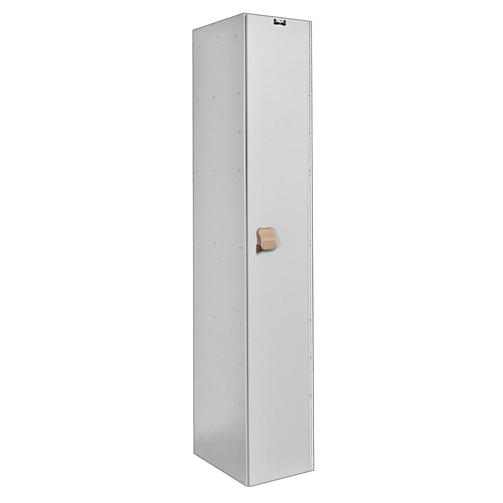 MedSafe AquaMax Anitmicrobial Plastic Locker, 12"W x 18"D x 72"H, White Body and Doors, Single Tier, 1-Wide, Assembled. Picture 1