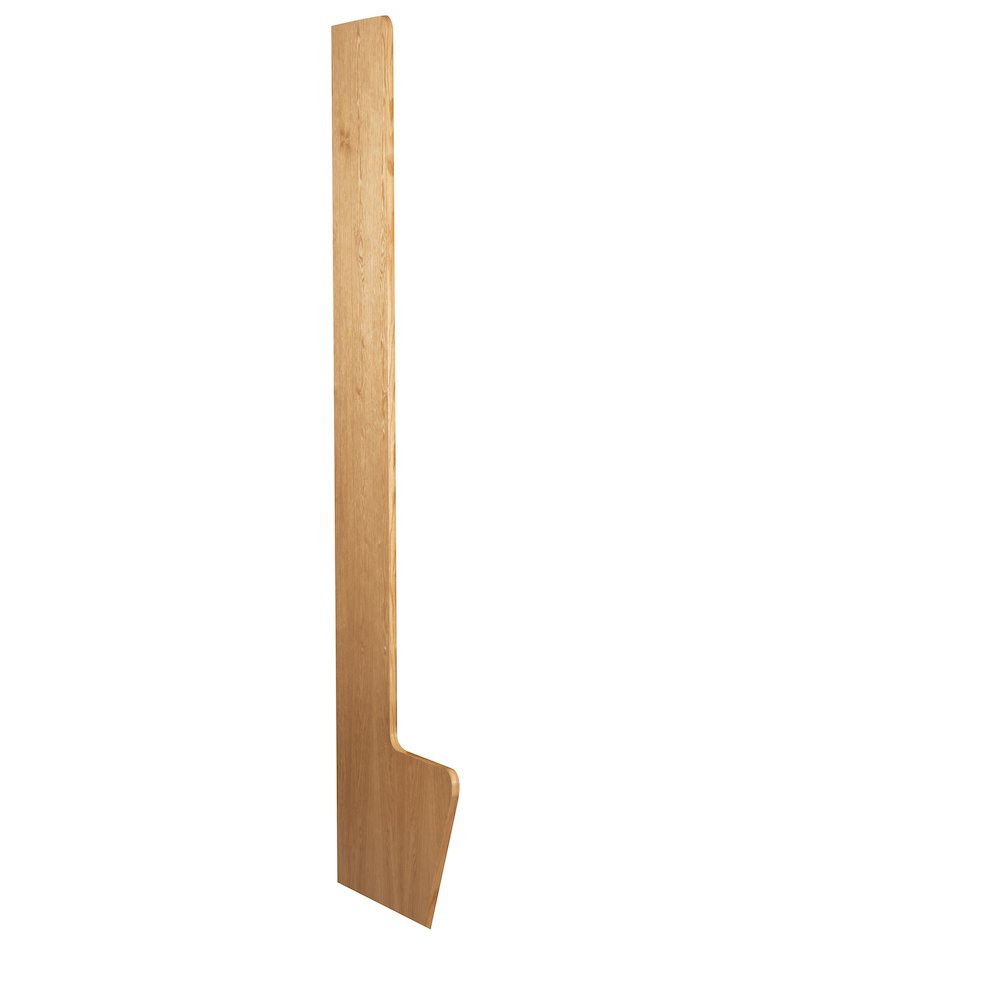 Recruiter-2 Setback End Panel - LH, 12"/24"D x 84"H, Natural Red Oak with Clear Finish. Picture 1
