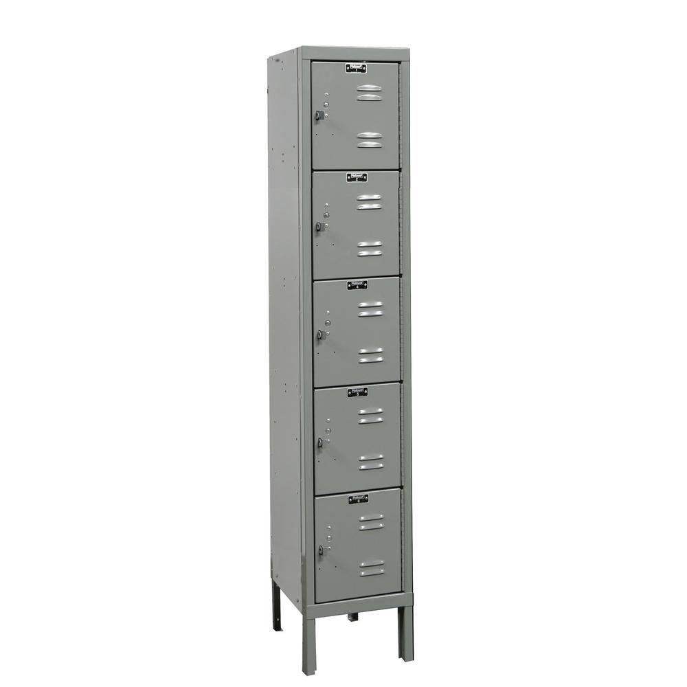 Hallowell Premium Locker, 725 Dark Gray, 5-Tier, 1-Wide, Knock-Down. Picture 1