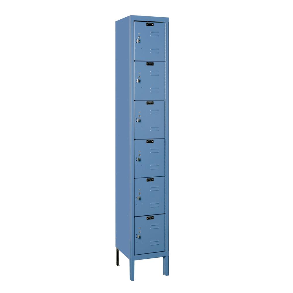 Hallowell Premium Locker, 707 Marine Blue, 6-Tier, 1-Wide, Knock-Down. Picture 1