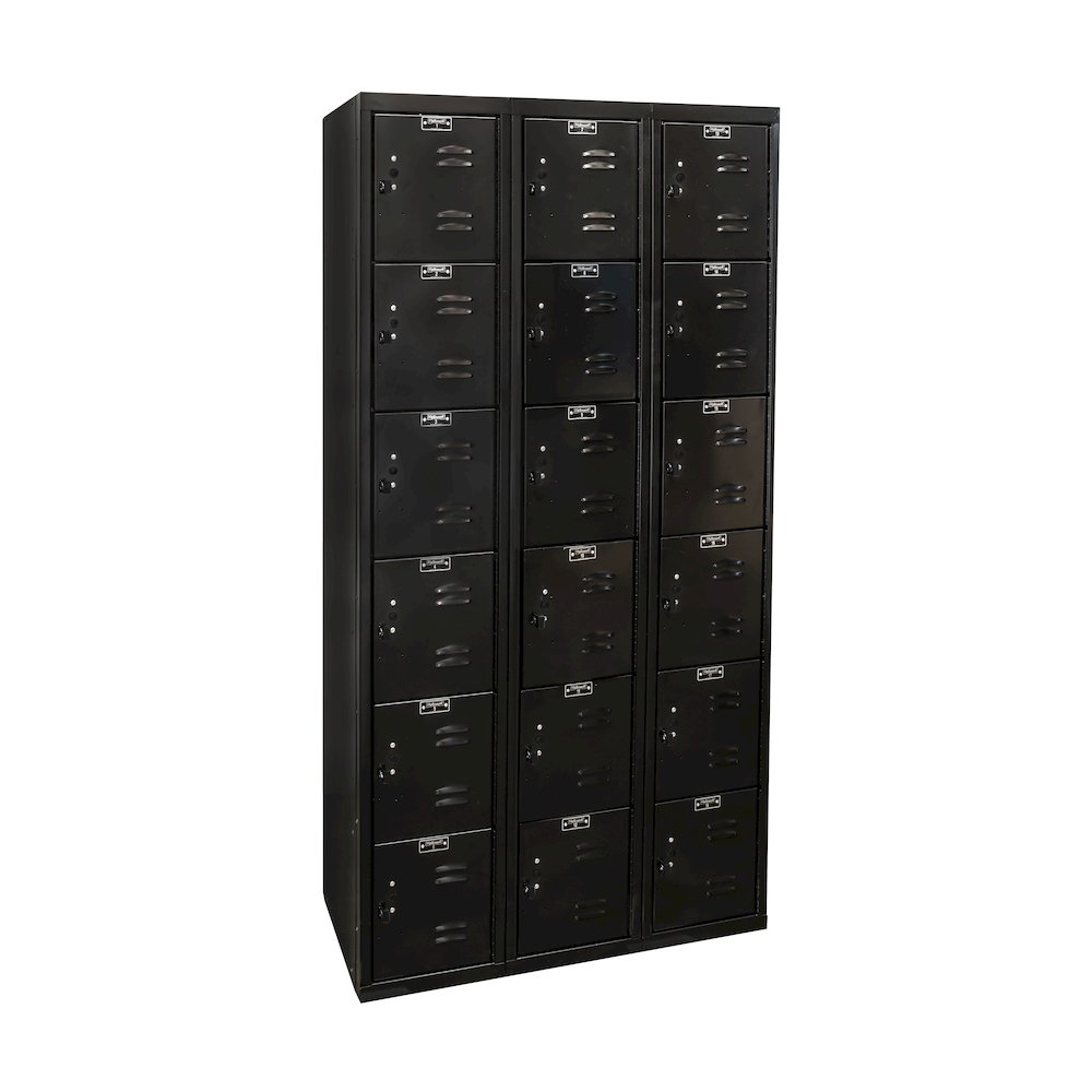 Black Tie Locker, 708 Midnight Ebony, Six Tier, 3-Wide, Assembled. Picture 1