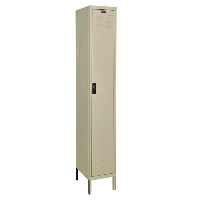 Hallowell DigiTech Electronic Locker, 729 Tan, Single Tier, 1-Wide, Knock-Down. Picture 1