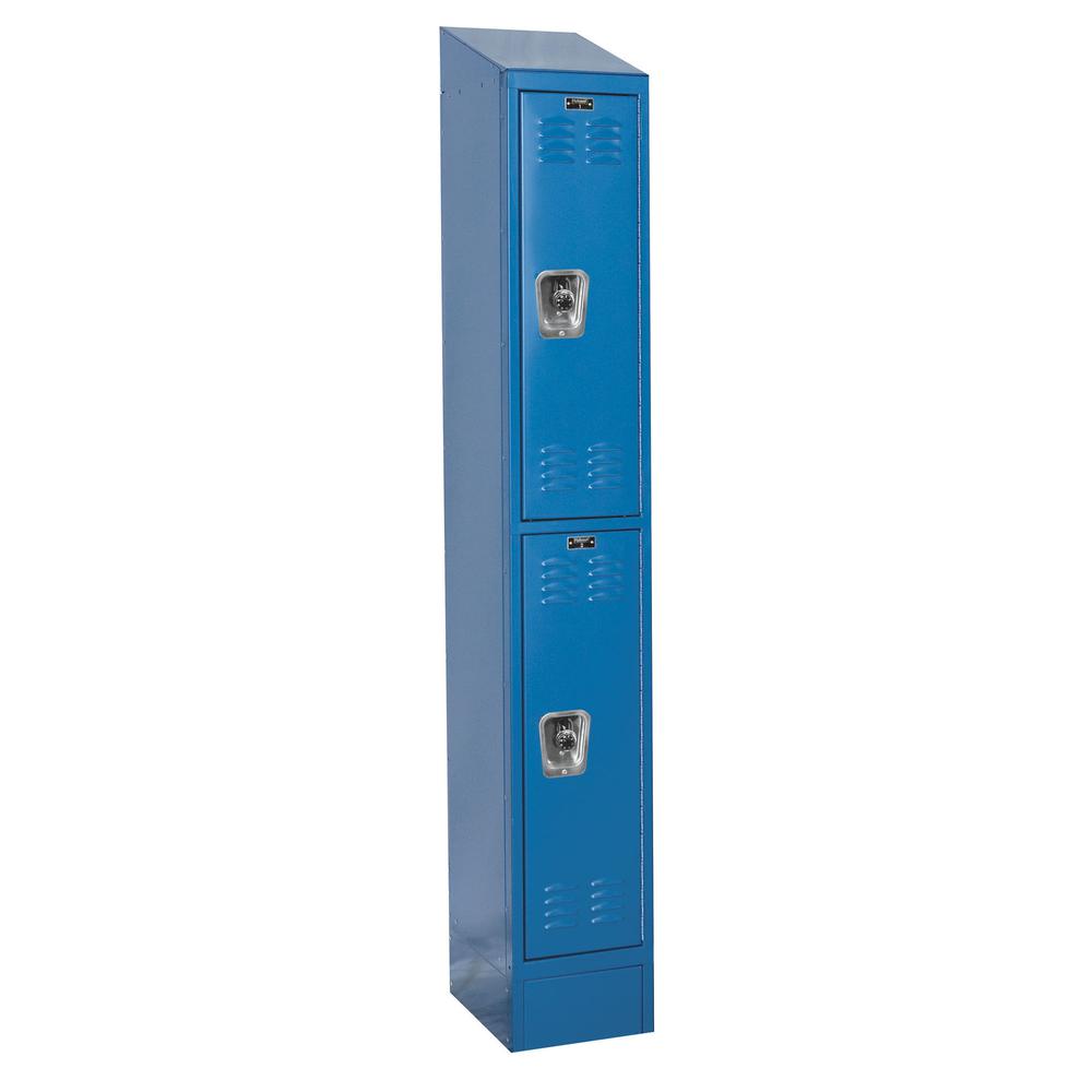 Hallowell ReadyBuilt II Locker, 707 Marine Blue, Double Tier, 1-Wide, Assembled. Picture 1