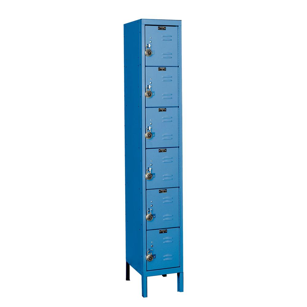 Hallowell ReadyBuilt Locker, 707 Marine Blue, 6-Tier, 1-Wide, Assembled. Picture 1