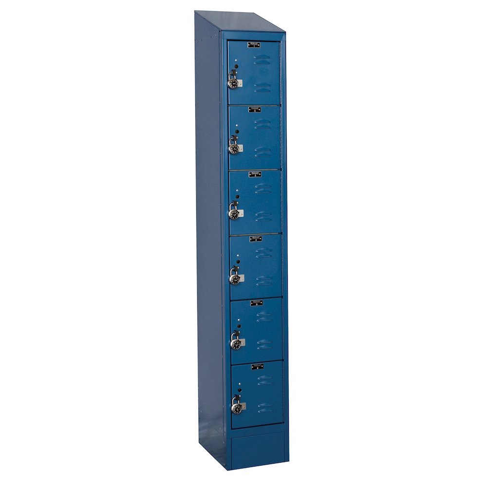 Hallowell ReadyBuilt II Locker, 707 Marine Blue, 6-Tier, 1-Wide, Assembled. Picture 1