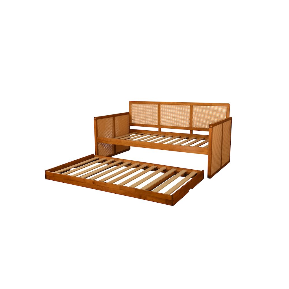 Abaco Daybed-Pop Up-Honey Finish-Canton Black Mattresses. Picture 8