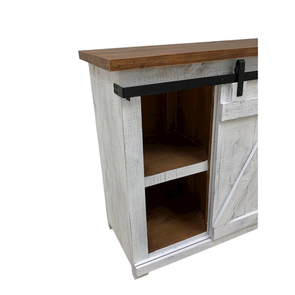 Westgate 60" Sliding Barn Door TV Stand - White. Picture 6