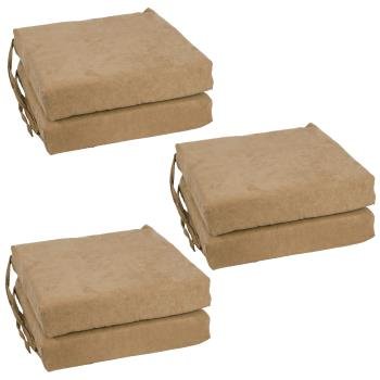 16-inch Premium Solid Polyester Indoor Square Chair Cushions (Set of 6). Picture 4