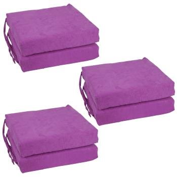16-inch Premium Solid Polyester Indoor Square Chair Cushions (Set of 6). Picture 4