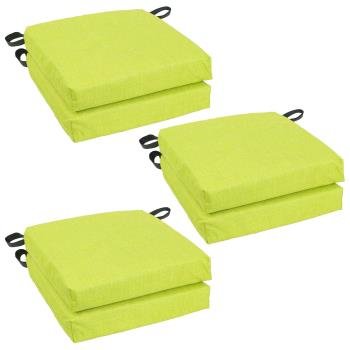 16-inch Spun Polyester Solid Outdoor Square Chair Cushions (Set of 6). Picture 4