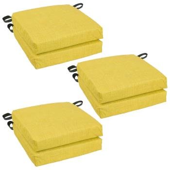 16-inch Spun Polyester Solid Outdoor Square Chair Cushions (Set of 6). Picture 4