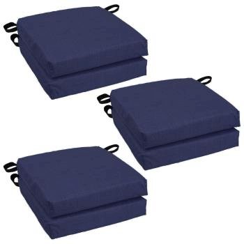 16-inch Spun Polyester Solid Outdoor Square Chair Cushions (Set of 6). Picture 4