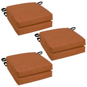 16-inch Spun Polyester Solid Outdoor Square Chair Cushions (Set of 6). Picture 4