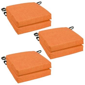 16-inch Spun Polyester Solid Outdoor Square Chair Cushions (Set of 6). Picture 4