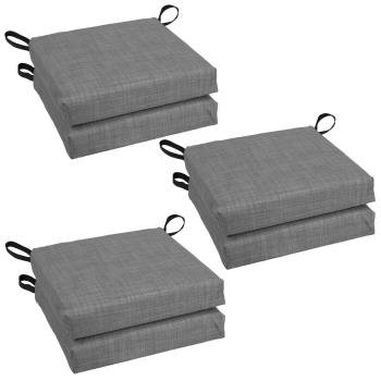 16-inch Spun Polyester Solid Outdoor Square Chair Cushions (Set of 6). Picture 4