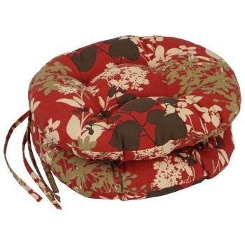 16-inch Spun Polyester Patterned Outdoor Round Tufted Chair Cushions (Set of 2). Picture 4