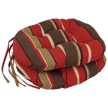 16-inch Spun Polyester Patterned Outdoor Round Tufted Chair Cushions (Set of 2). Picture 4