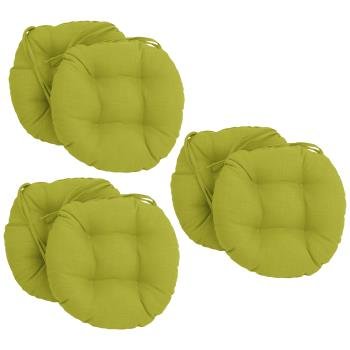 16-inch Spun Polyester Solid Outdoor Round Tufted Chair Cushions (Set of 6). Picture 2