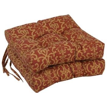 16-inch Spun Polyester Patterned Outdoor Square Tufted Chair Cushions (Set of 2). Picture 3