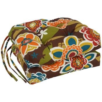 16-inch Polyester Patterned Outdoor U-shaped Chair Cushions (Set of 2). Picture 3