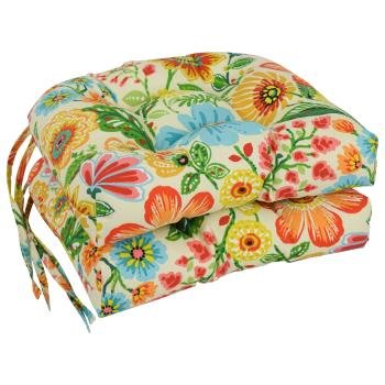 16-inch Polyester Patterned Outdoor U-shaped Chair Cushions (Set of 2). Picture 3
