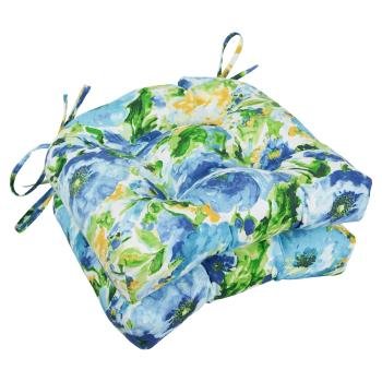 16-inch Polyester Patterned Outdoor U-shaped Chair Cushions (Set of 2). Picture 4