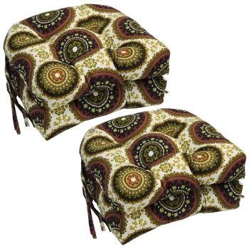 16-inch Spun Polyester Outdoor U-shaped Tufted Chair Cushions (Set of 4). Picture 3