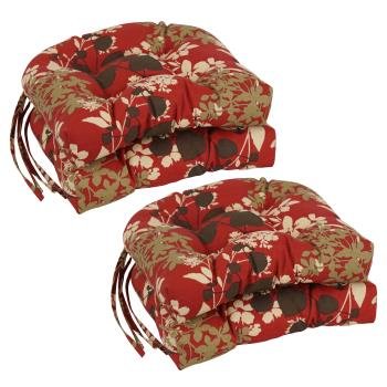 16-inch Polyester Patterned Outdoor U-shaped Chair Cushions (Set of 4). Picture 3