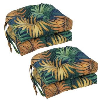 16-inch Polyester Patterned Outdoor U-shaped Chair Cushions (Set of 4). Picture 3