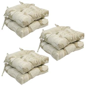 16-inch U-shaped Jacquard Tufted Chair Cushions (Set of 6). Picture 2