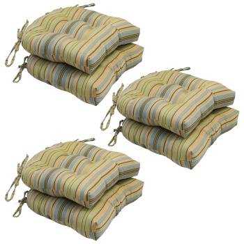 16-inch U-shaped Jacquard Tufted Chair Cushions (Set of 6). Picture 2